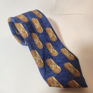 The British Museum 2000 Tie Rack Silk Tie Blue Gold Celtic Medallion Italy